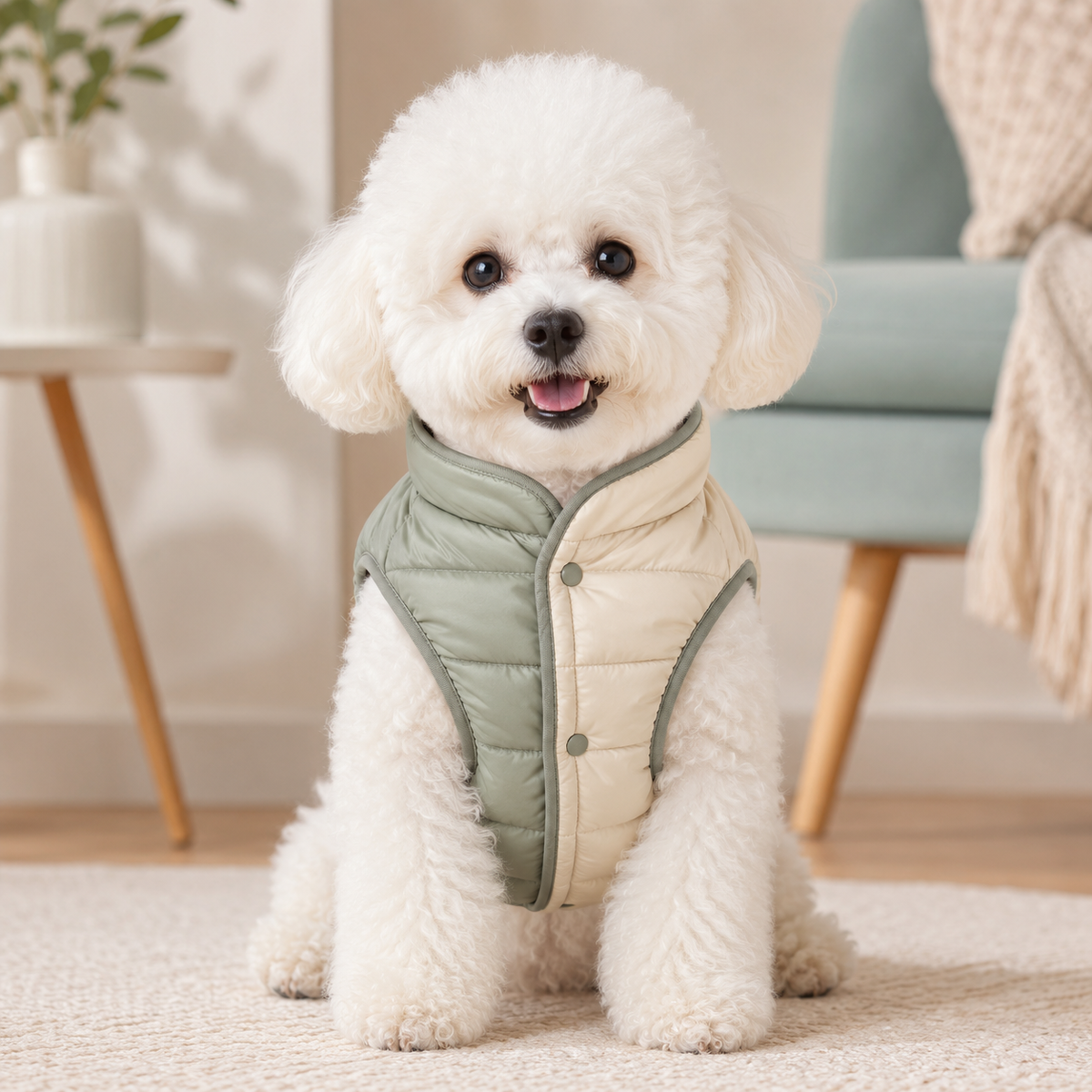 TOVQIRANO™ Metro Puff Reversible Dog Vest – Quilted Winter Pet Jacket, Lightweight Puppy Puffer Coat