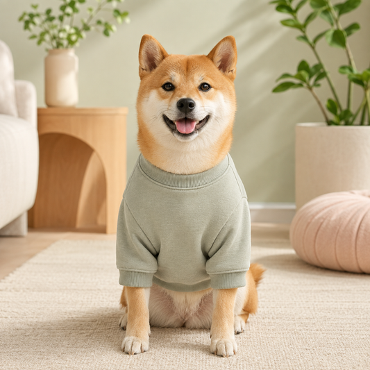 TOVQIRANO™ Everyday French Terry Dog Sweatshirt – Lightweight Puppy Crewneck, Casual Pet Pullover