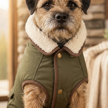 TOVQIRANO™ Alpine Sherpa-Lined Dog Utility Jacket – Warm Winter Puppy Coat & Premium Pet Outerwear