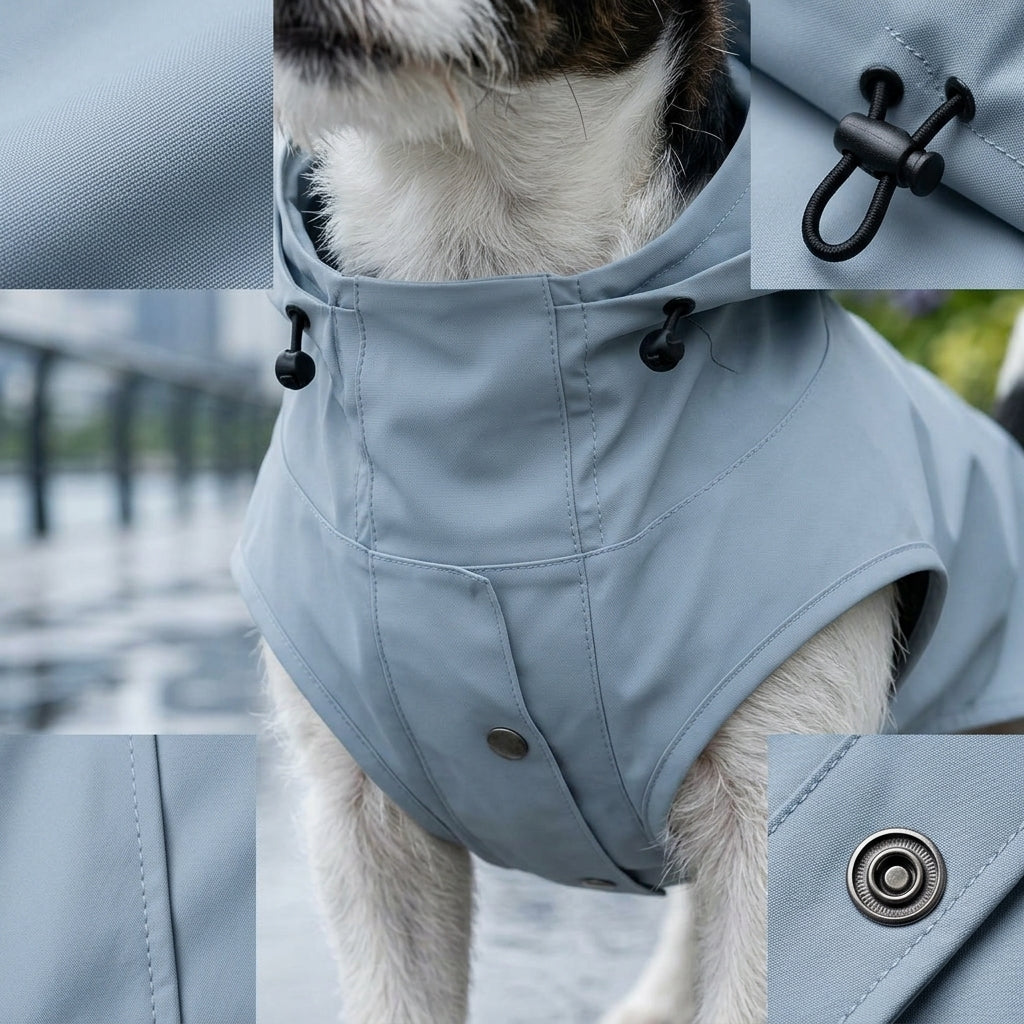 TOVQIRANO™ DriftShell Waterproof Dog Raincoat – Lightweight Pet Rain Jacket, Windbreaker & Outdoor Puppy Coat