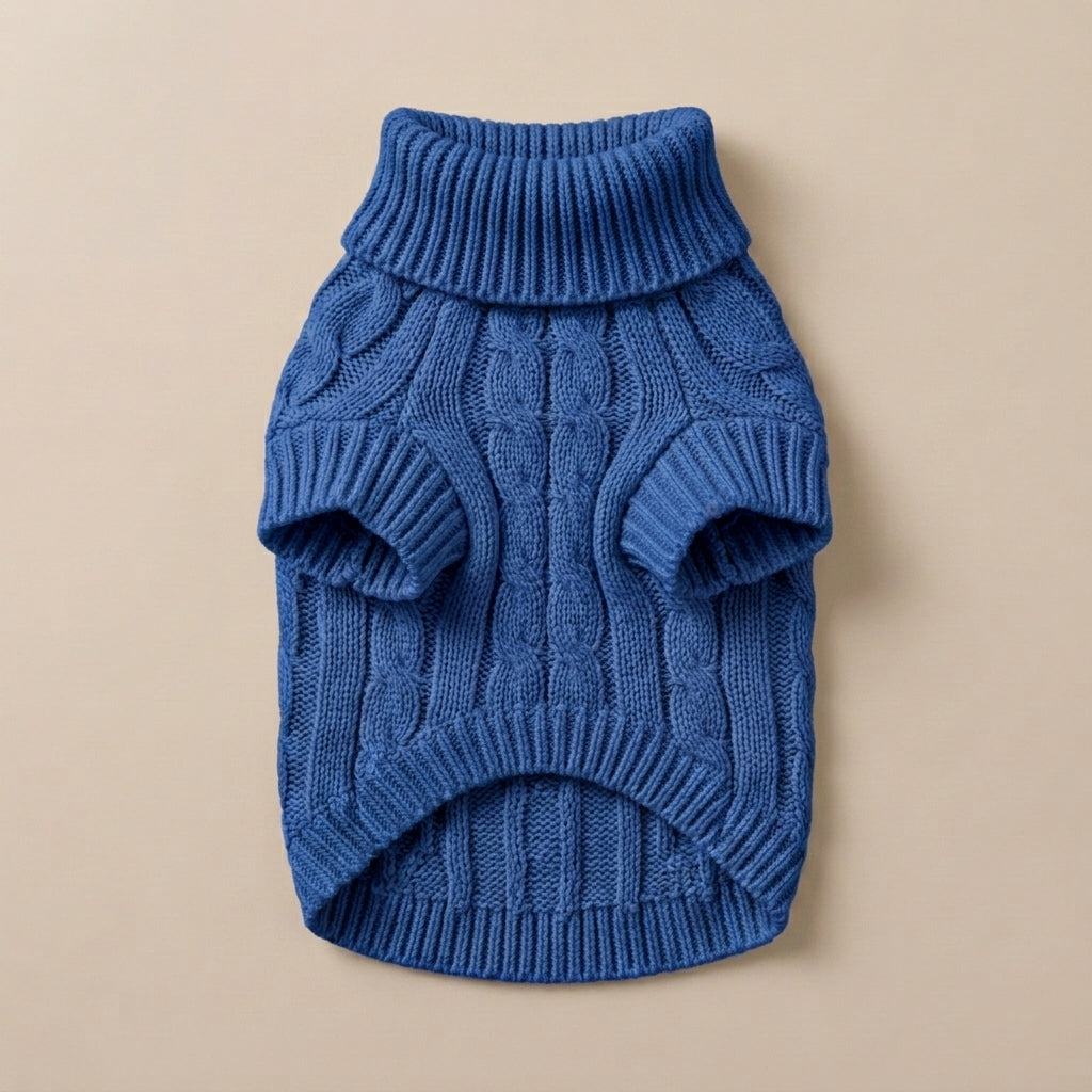 TOVQIRANO™ CloudSoft Cable Knit Dog Sweater – Cozy Winter Pet Pullover, Warm Puppy Knitwear & Small Dog Clothing