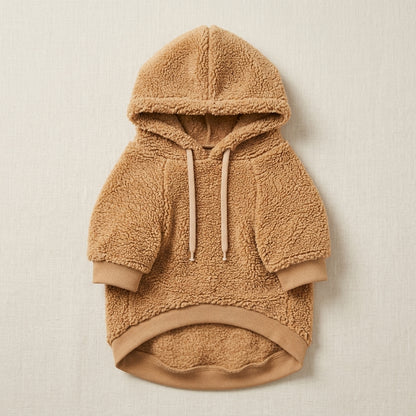 TOVQIRANO™ Teddy Fleece Dog Hoodie – Cozy Sherpa Puppy Sweatshirt, Warm Pet Hoodie & Casual Dog Jacket