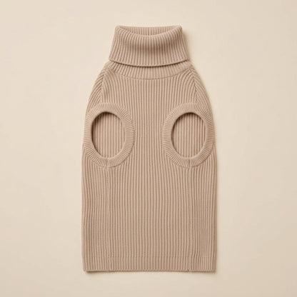 TOVQIRANO™ Essential Ribbed Dog Turtleneck – Stretch Knit Puppy Sweater, Minimal Pet Pullover