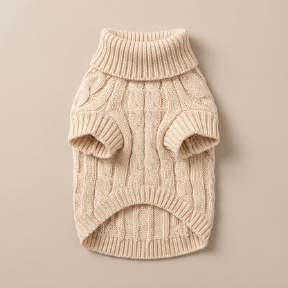 TOVQIRANO™ CloudSoft Cable Knit Dog Sweater – Cozy Winter Pet Pullover, Warm Puppy Knitwear & Small Dog Clothing
