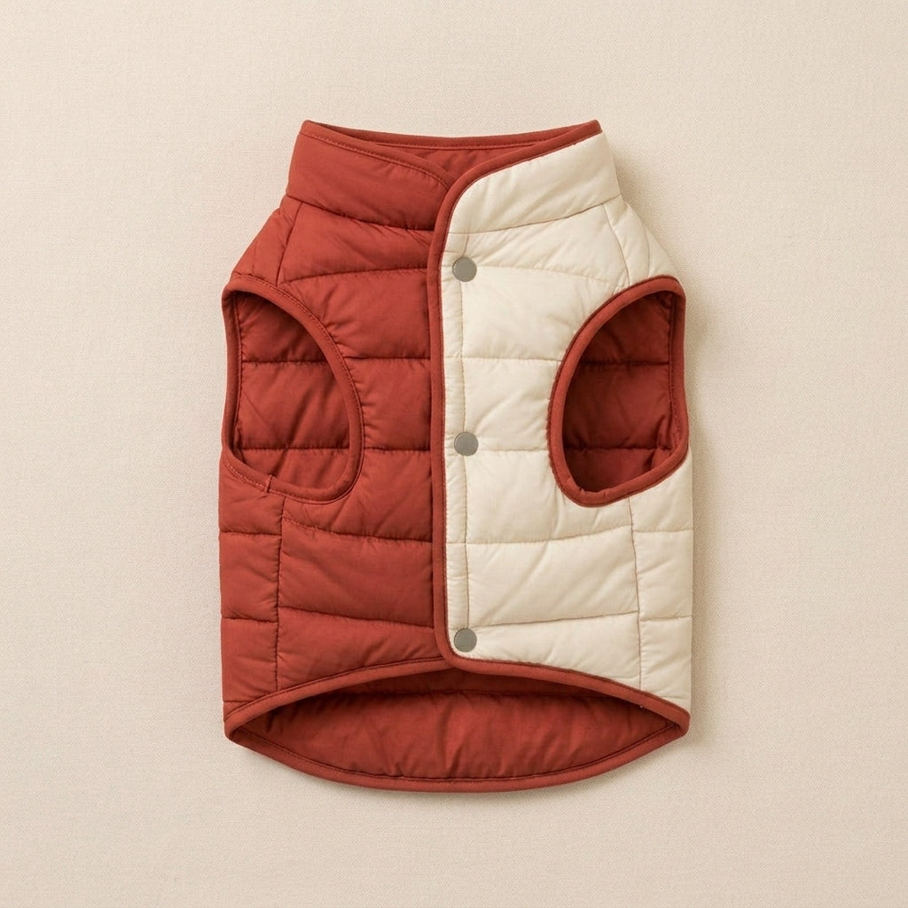 TOVQIRANO™ Metro Puff Reversible Dog Vest – Quilted Winter Pet Jacket, Lightweight Puppy Puffer Coat