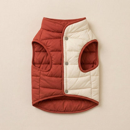 TOVQIRANO™ Metro Puff Reversible Dog Vest – Quilted Winter Pet Jacket, Lightweight Puppy Puffer Coat