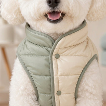 TOVQIRANO™ Metro Puff Reversible Dog Vest – Quilted Winter Pet Jacket, Lightweight Puppy Puffer Coat