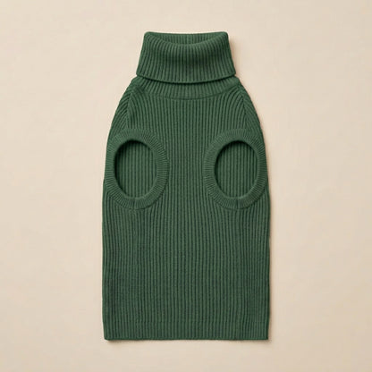 TOVQIRANO™ Essential Ribbed Dog Turtleneck – Stretch Knit Puppy Sweater, Minimal Pet Pullover