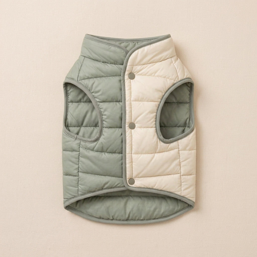 TOVQIRANO™ Metro Puff Reversible Dog Vest – Quilted Winter Pet Jacket, Lightweight Puppy Puffer Coat