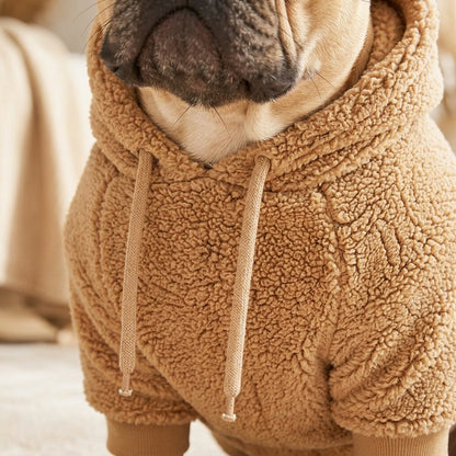 TOVQIRANO™ Teddy Fleece Dog Hoodie – Cozy Sherpa Puppy Sweatshirt, Warm Pet Hoodie & Casual Dog Jacket