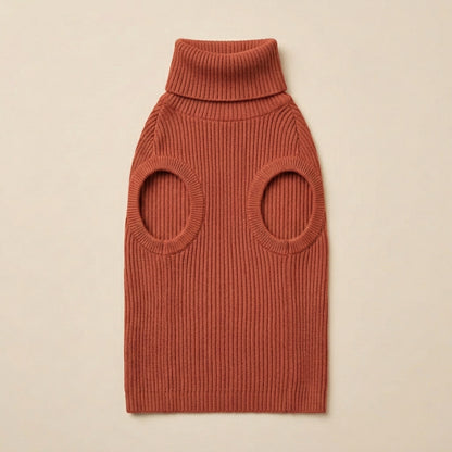 TOVQIRANO™ Essential Ribbed Dog Turtleneck – Stretch Knit Puppy Sweater, Minimal Pet Pullover
